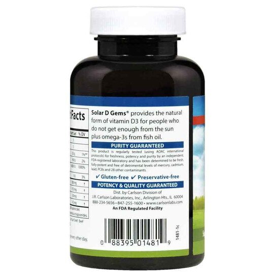 Solar D Gems 4000 IU Vitamin D3 plus Omega-3s with Natu, CL